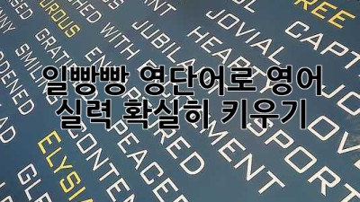 일빵빵 영단어로 영어 실력 확실히 키우기!