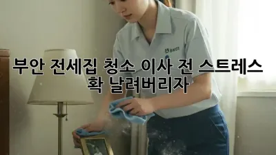 부안 전세집 청소, 이사 전 스트레스 확 날려버리자!