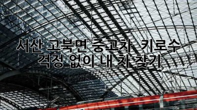 서산 고북면 중고차: 🚗 키로수 걱정 없이 내 차 찾기!